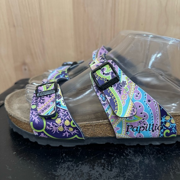 Birkenstock Papillio Sydney Sandals Size 6 Blue Purple Paisley Floral Shoes - Picture 3 of 16